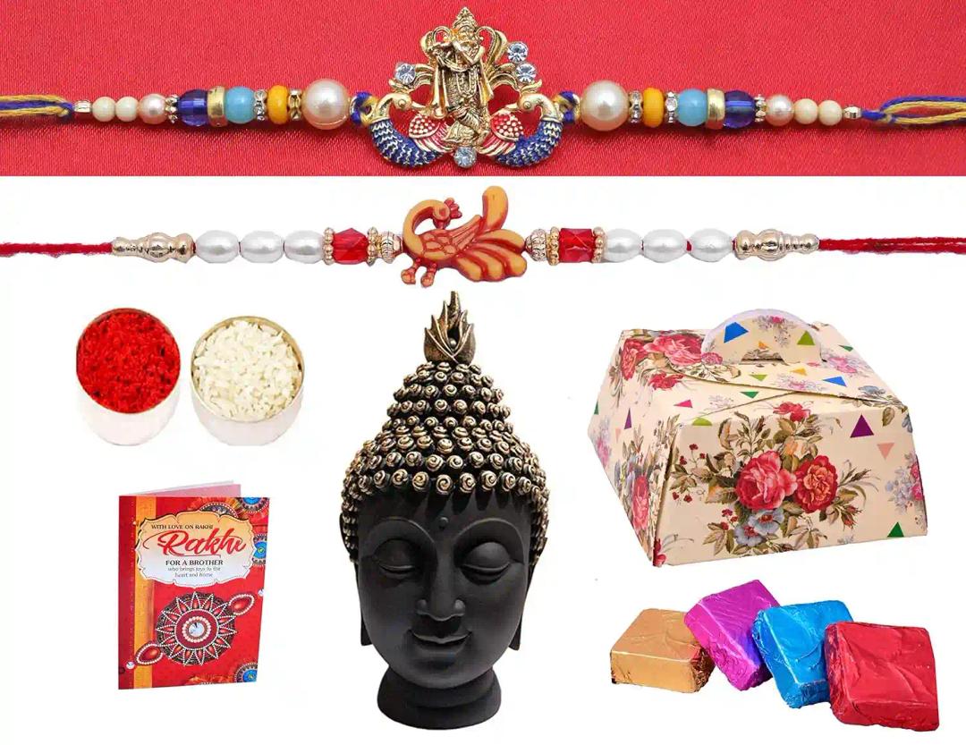 Rakhi For Brother Combo With Gift/Rakhi Gift For Brother Rakhi With Chocolate For Bhai Bhabhi Kids, Raksha Bandhan Gifts For Brother With Rakhi, Roli Chawal, Chocolates,Greeting Card And Showpiece