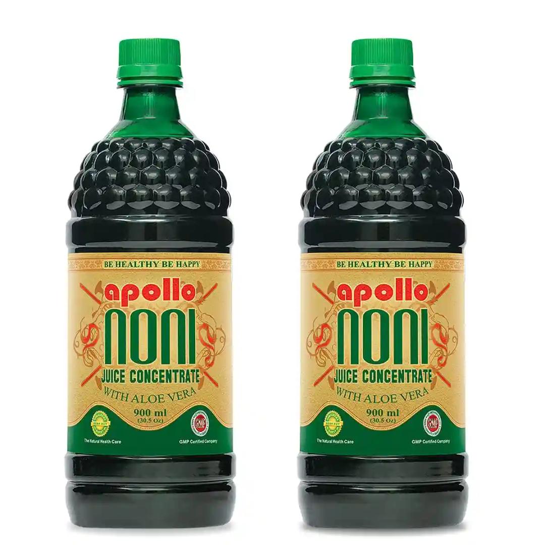 Apollo Noni Juice Concentrate with Aloe Vera For Boost Energy Level, Aids Digestion, Double Boost Your Immune, Contains Antioxidant Properties, 900ml (Pack of 2)