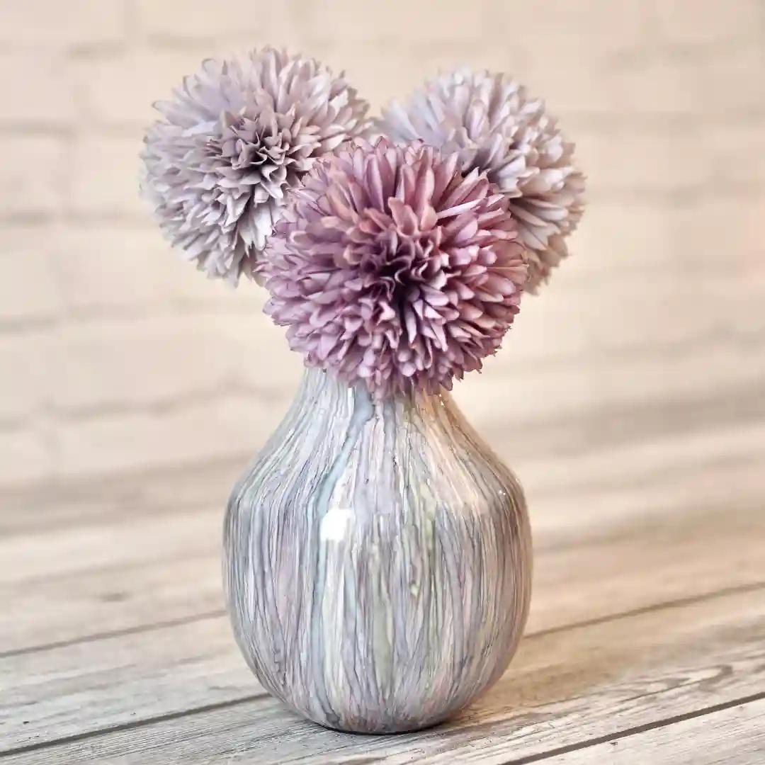 Behoma Metal Flower Vase for Home Decor Bedroom Living Room Office Wedding | Table Decorative Item for Festivals Birthday Off Multicolour Cosmic Small (Flower Not Included)