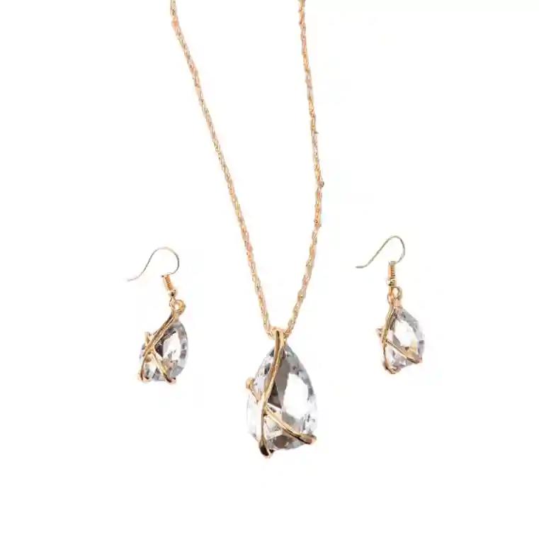 Transparent Pendant and Earring Set