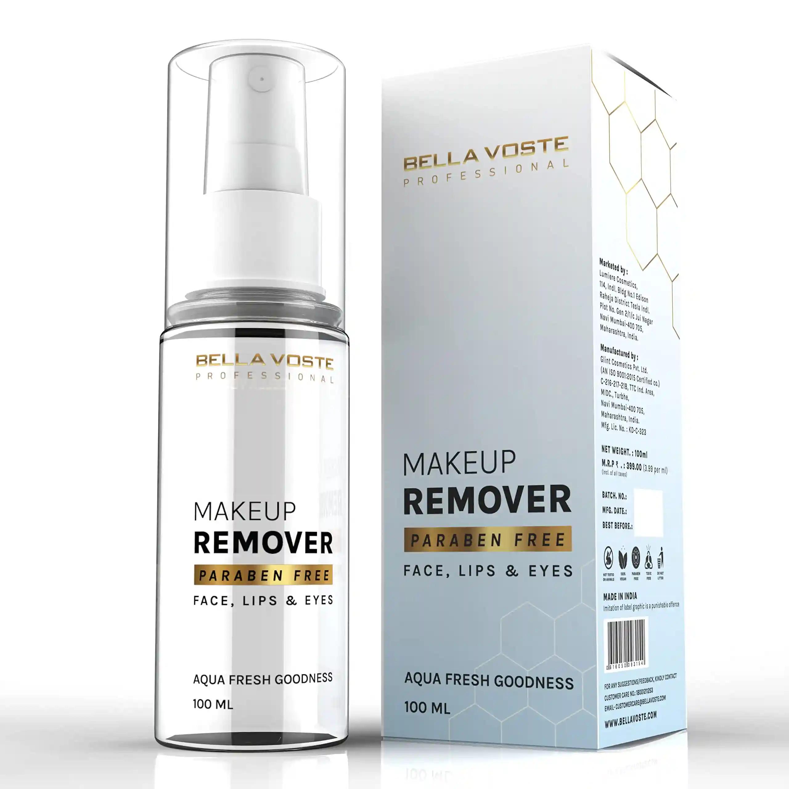 Bella Voste Professional Makeup Remover for Face, Lips & Eyes | Paraben Free | Vegan