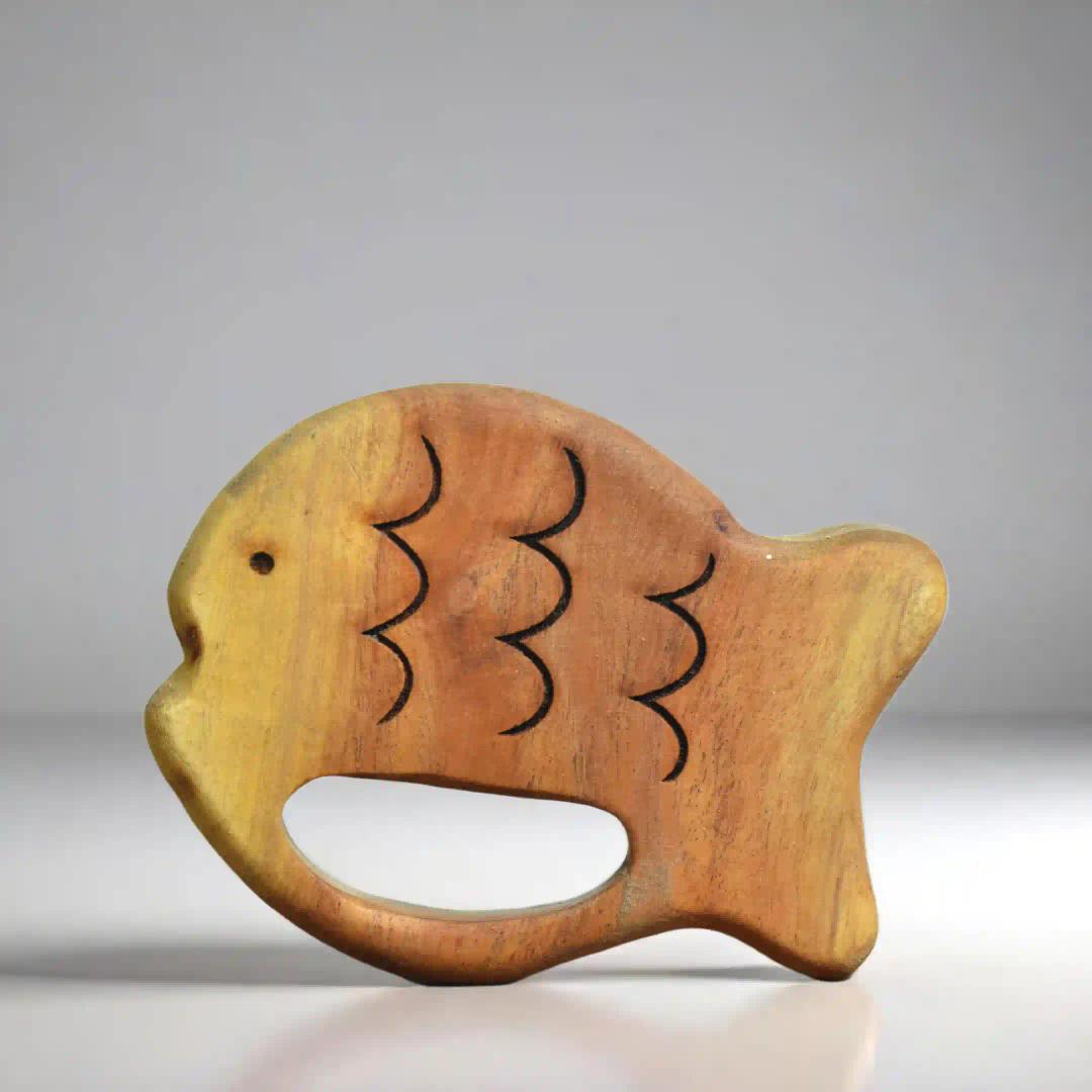 Curio Cubs Wooden Sensory Teether-Fish