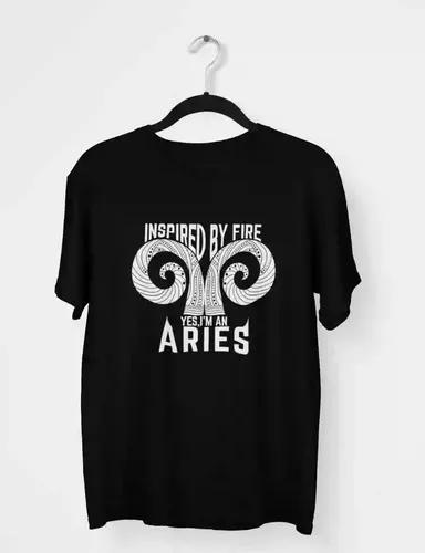 Aries - Inspired by Fire - Unisex Oversized T-Shirt - Black - S