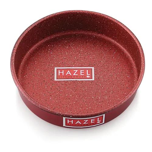 HAZEL Aluminium Cake Mould | Non Stick Cake Moulds for Baking | Round Shape Cake Tin | Diameter Size - 8 Inches, Depth - 2.5 Inch, Red