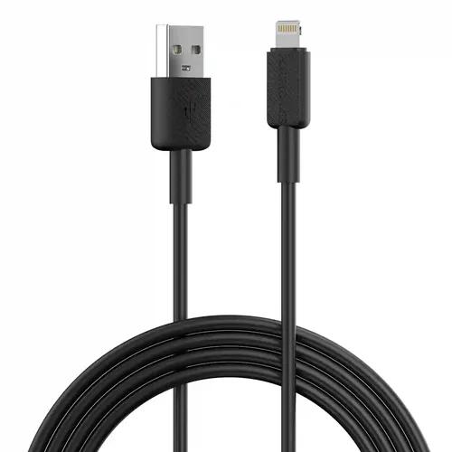 Portronics Konnect Link USB to 8 PIN Fast Charging Cable with iOS Compatibility, 3.0A Output, 480Mbps Data Transfer, 1M Length(Black)