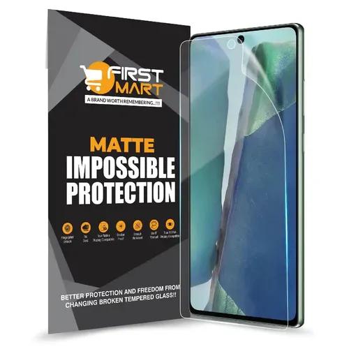 FIRST MART Screen Protector for Samsung Galaxy Note 20 5G - Nanofiber Unbreakable Membrane Case Friendly Full Edge to Edge Screen Coverage & Installation Kit (Matte)