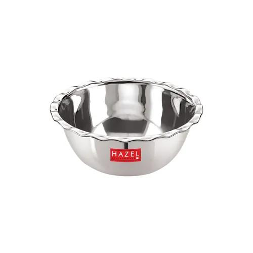 HAZEL Stainless Steel Serving Bowl Wati Vati Katori, 15 cm, 600 ML, Silver