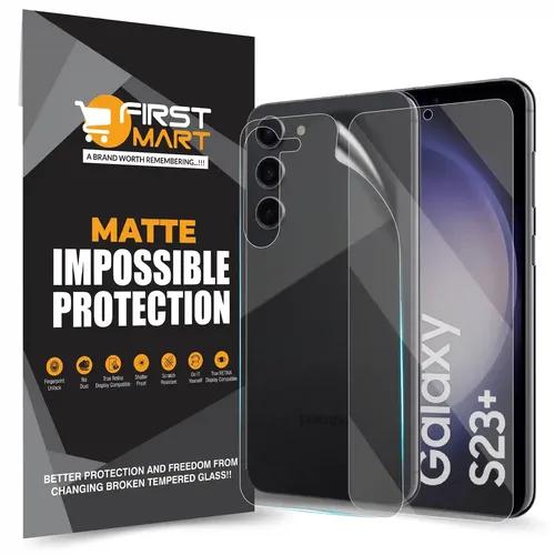 FIRST MART Screen Protector for Samsung Galaxy S23 Plus 5G - Edge to Edge Front and Back 4 Layer Ultra Thin Unbreakable Membrane - Case Friendly Screen Coverage & Installation Kit (Matte)