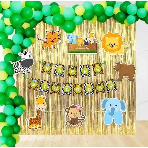 Jungle Foil Curtain Kit (Pack Of 109 Pcs)