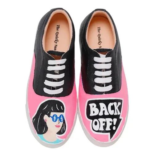 THE QUIRKY NAARI Handpainted Back Off Sneakers for Sassy You in A Perfect Color Burst - 8 UK