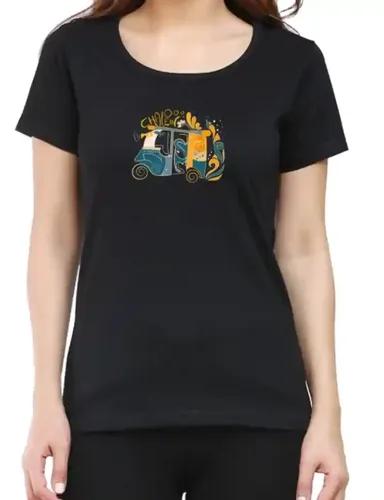 Autorickshaw - Women's regular fit Black t-shirt - XS