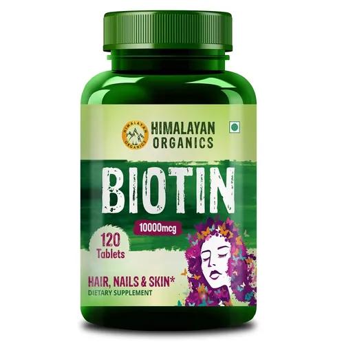 Vlado's Himalayan Organics Biotin 10000mcg for Hair Growth Tablets - 120