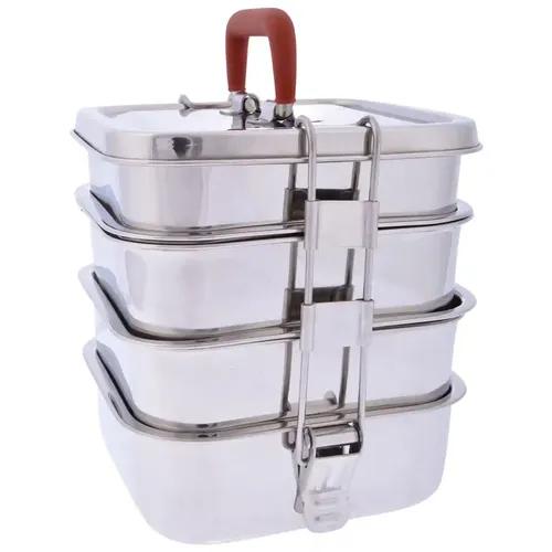 Jvl Stainless Steel Square Tiffin Set Small Size