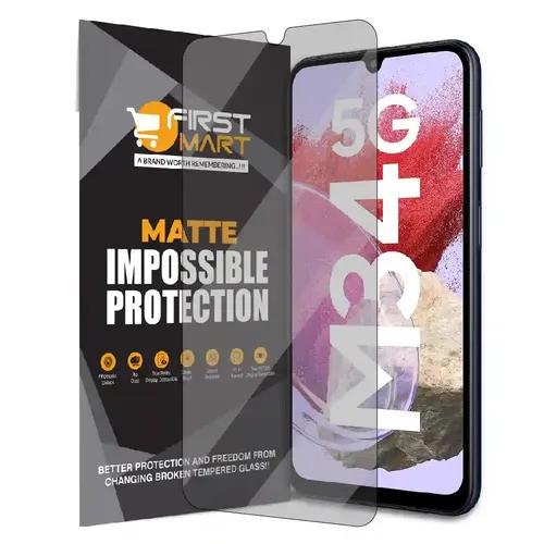 FIRST MART Screen Protector for Samsung Galaxy M34 5G, A34 5G and F34 5G - Impossible Fiber Case Friendly Screen Protection & Installation Kit (Matte)