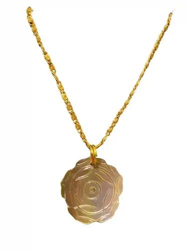 Circular Rose Style Pendant with Chain