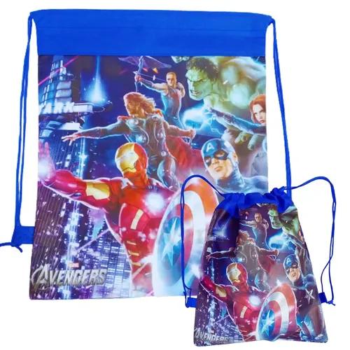 IncyWincy Drawstring Bags (Pack of 12), Birthday Return Gifts for Kids, Superhero Avengers Cartoon Goodie Bags for Return Gifts, Unisex Dori Sack Bags