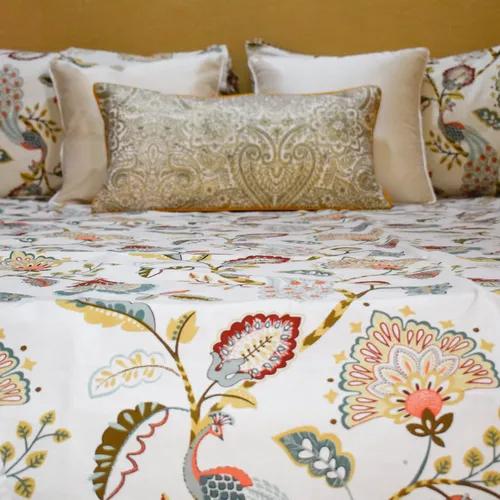 Pride of Peacock All over Printed King Sized Bedsheet (90*108)