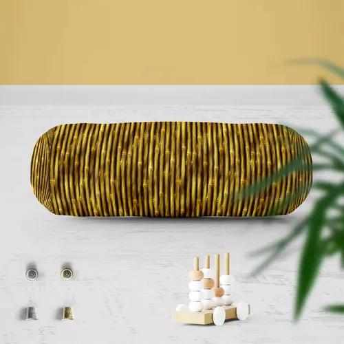 ArtzFolio Bamboo Art | Bolster Cover Booster Cases | Zipper Opening | Velvet Fabric | 16" Width x 6" Diameter; Set of 2 pcs