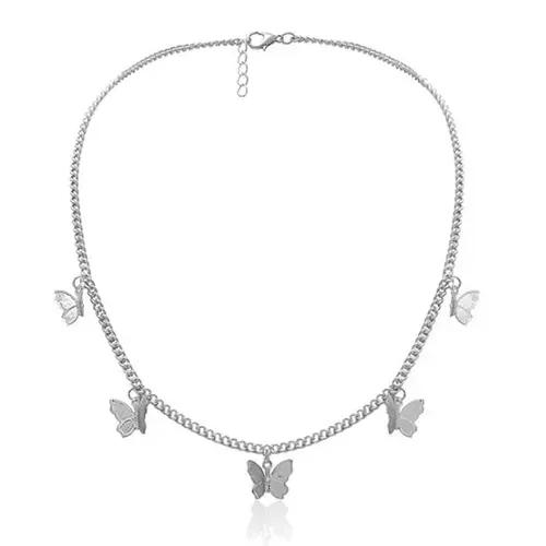 Butterfly Charm Silver Plated Neckpiece