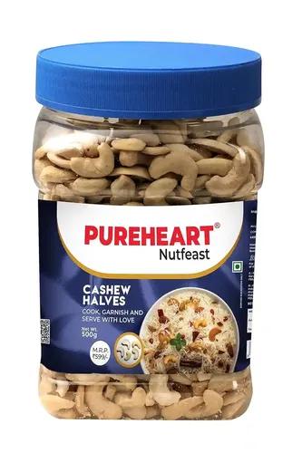 Pureheart Split Cashew Halves (500g) Premium Crunchy Cashewnuts/Tukda Kaju/Dry Fruit