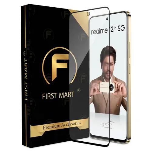 FIRST MART Premium Tempered Glass for Realme 12 Plus 5G with Edge to Edge Coverage and Easy Installation Kit, Pack of 1