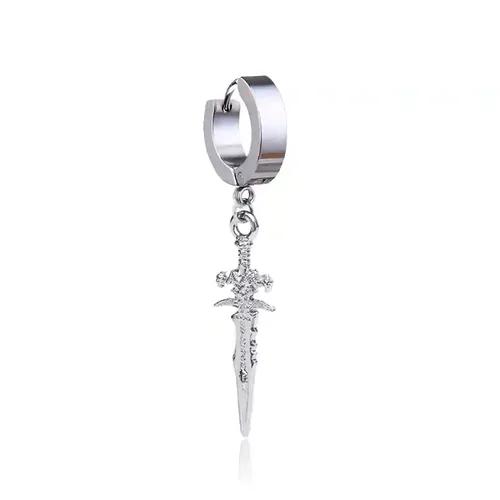 Silver Hip Hop Style Earring