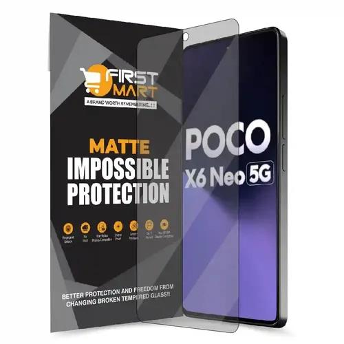 FIRST MART Screen Protector for Poco X6 Neo 5G Impossible Fiber Case Friendly Screen Protection & Installation Kit (Matte)