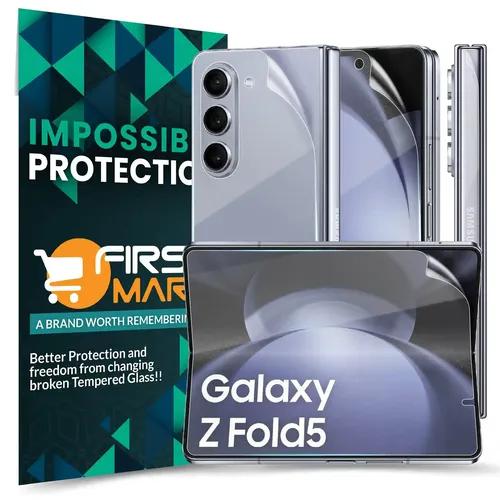 FIRST MART Screen Protector for Samsung Galaxy Z Fold5 5G - Front and Back Nano Fiber Unbreakable Membrane Case Friendly Full Edge to Edge Screen Coverage & Installation Kit (Crystal Clear)