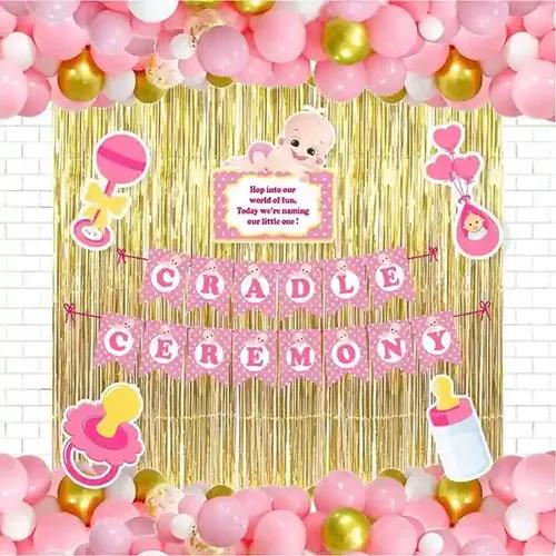 Untumble Cradle Ceremony Foil Kit For Girl - Pack Of 58