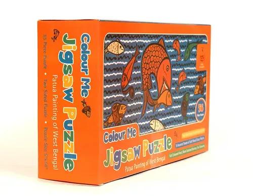 Handmade DIY Jigsaw Colouring Kit (Patua Painting Of West Bengal)- 5+Years