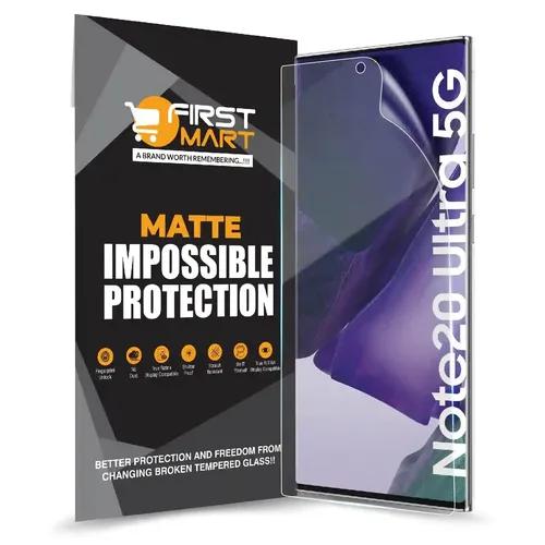 FIRST MART Screen Protector for Samsung Galaxy Note 20 Ultra 5G - Nanofiber Unbreakable Membrane Case Friendly Full Edge to Edge Screen Coverage & Installation Kit (Matte)