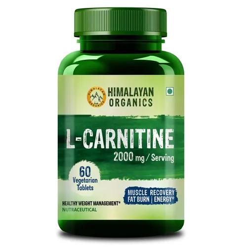 Vlado's Himalayan Organic L-Carnitine 2000 Mg | Healthy Weight Management | Supports Muscle Recovery, Boost Energy, Endurance, And Fat Burn - 60 Vegetarian Tablets