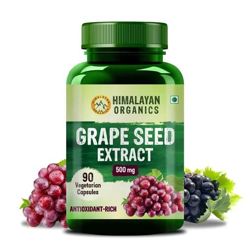 Vlado's Himalayan Organics Grape Seed Extract 500Mg Antioxidant Supplement | Healthy Cholesterol Level | Boost Immunity | Promote Healthy Hair And Skin - 90 Veg Capsules