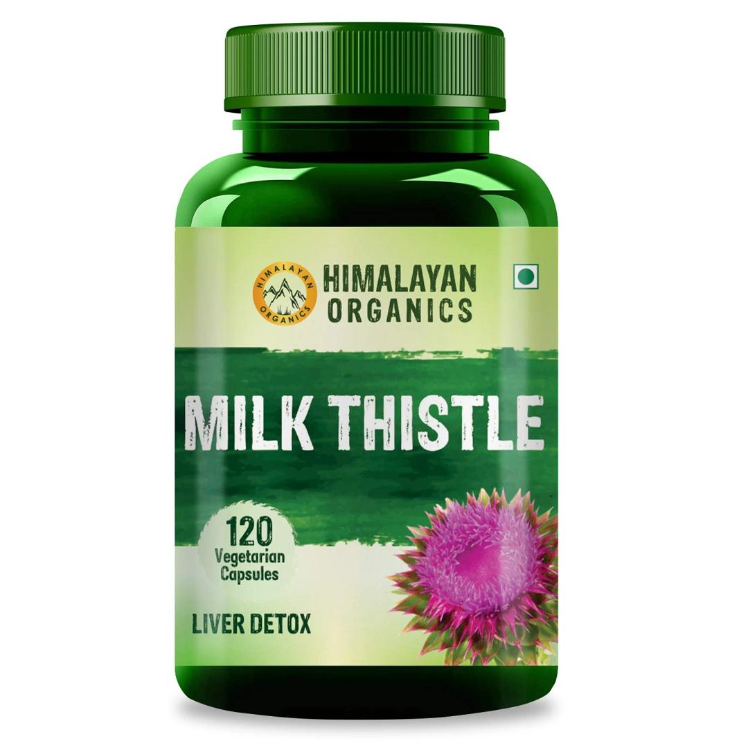 Vlado's HIMALAYAN ORGANICS Milk Thistle Extract With 800Mg Of Silybum Marianum Detox Supplement For Men And Women For Healthy Liver | Boost Metabolism And Maintain Cholesterol level - 120 Vegetarian Capsules